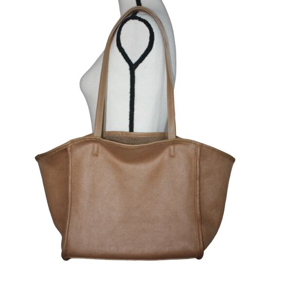 Neiman Marcus Handbags - Neiman Marcus Tote Bag Reversible Sherpa Beige Faux Fur Neutral